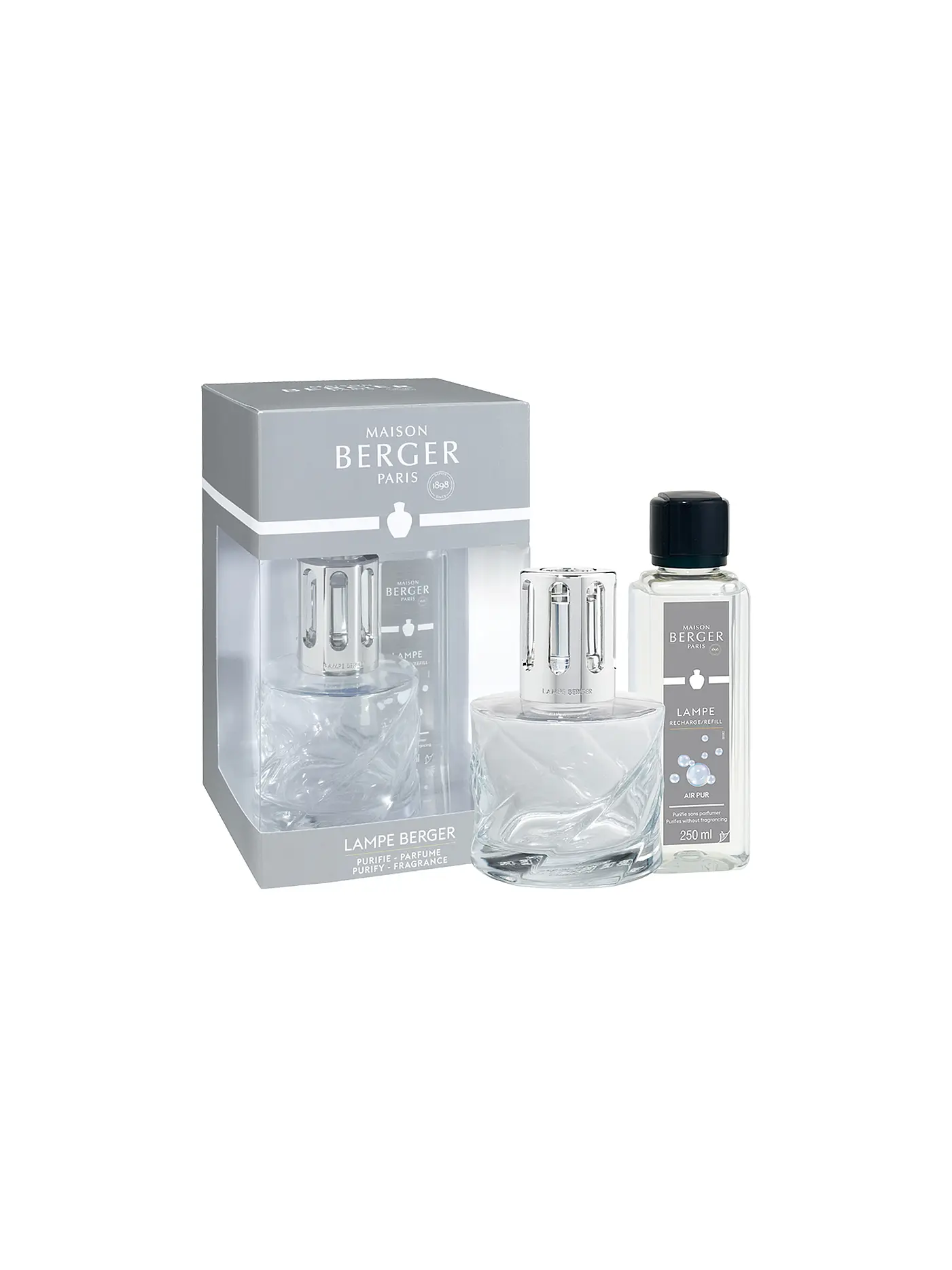 MAISON BERGER PARIS | Set Flacon Spirale Transparent 250ml Air Pur | 